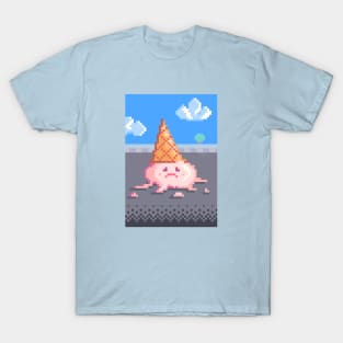 Sad Icecream Pixel Art T-Shirt